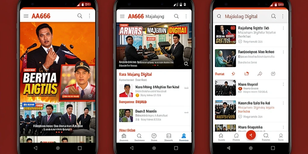 Tampilan antarmuka aplikasi Majalah Digital AA666 yang menarik dan informatif.