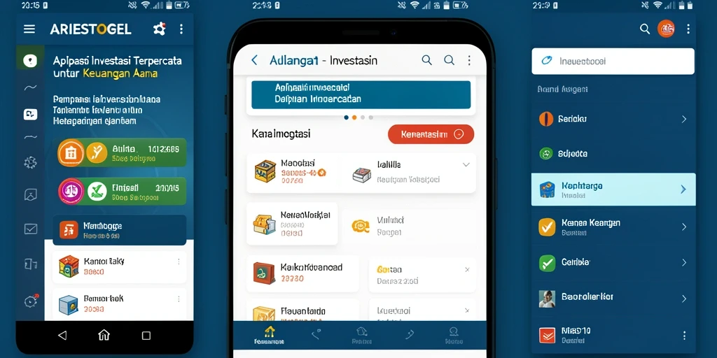Antarmuka pengguna ARIESTOGEL yang sederhana dan fungsional untuk investasi.