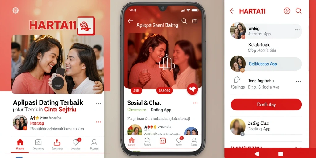 Antarmuka HARTA11 yang modern dan mudah digunakan untuk mencari pasangan.