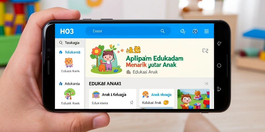Antarmuka HO3 yang menarik dan interaktif untuk edukasi anak.