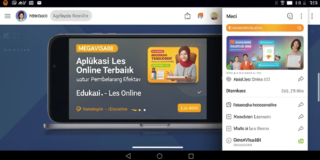 Screenshot antarmuka MEGAVISA88 yang menampilkan fitur Les Online.