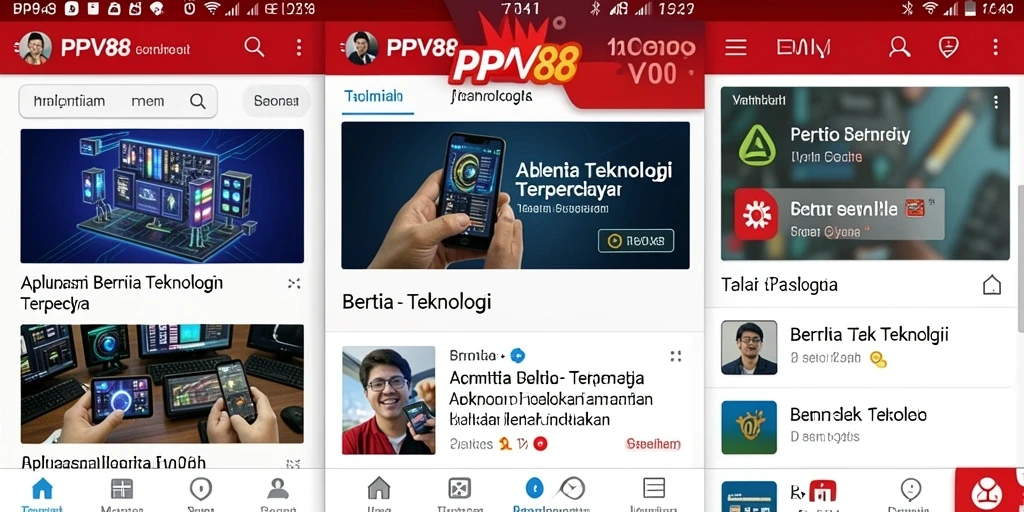 Antarmuka pengguna aplikasi PPV88 yang menarik dan informatif.
