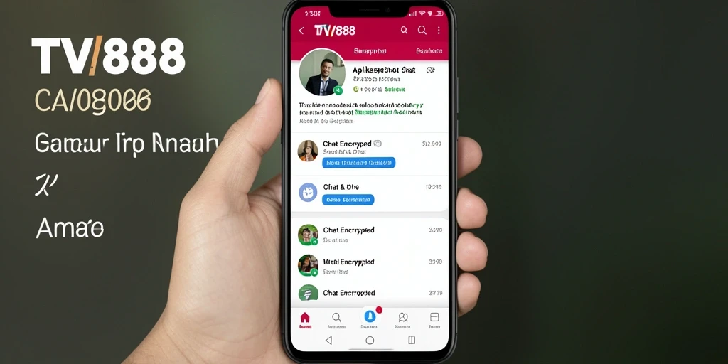 Tangkapan layar utama TV888 menampilkan antarmuka chatting yang aman.