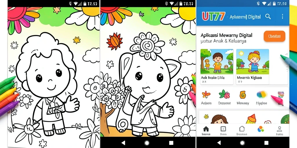 Tampilan antarmuka aplikasi Mewarnai Digital UT77 yang menarik.