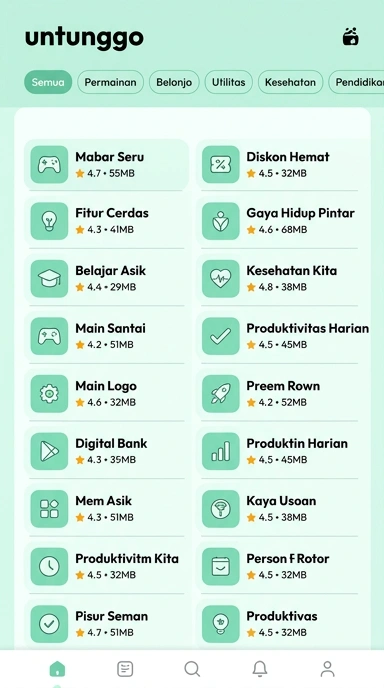 Temukan Aplikasi Populer & Kanal Uji dengan Untunggo | Semua dalam Satu Tempat